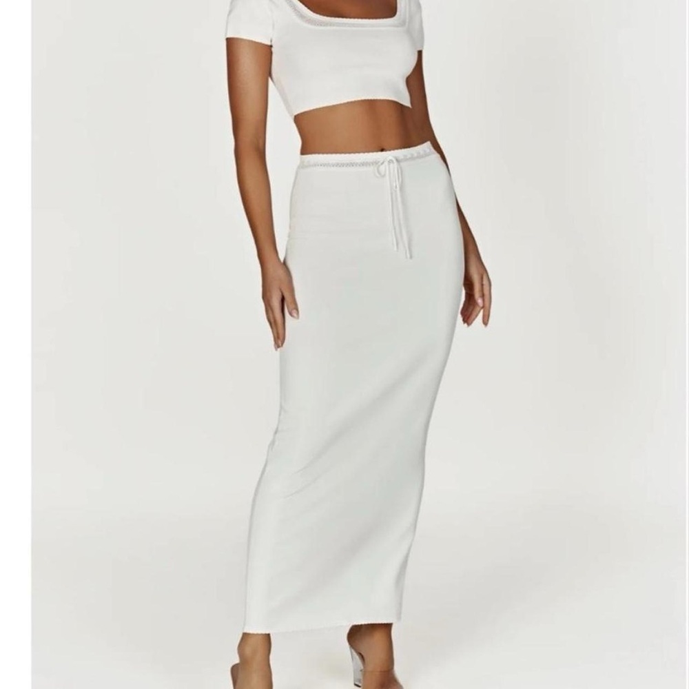 MESHKI pointelle maxi skirt